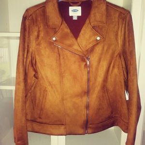 Sueded-Knit Moto Jacket